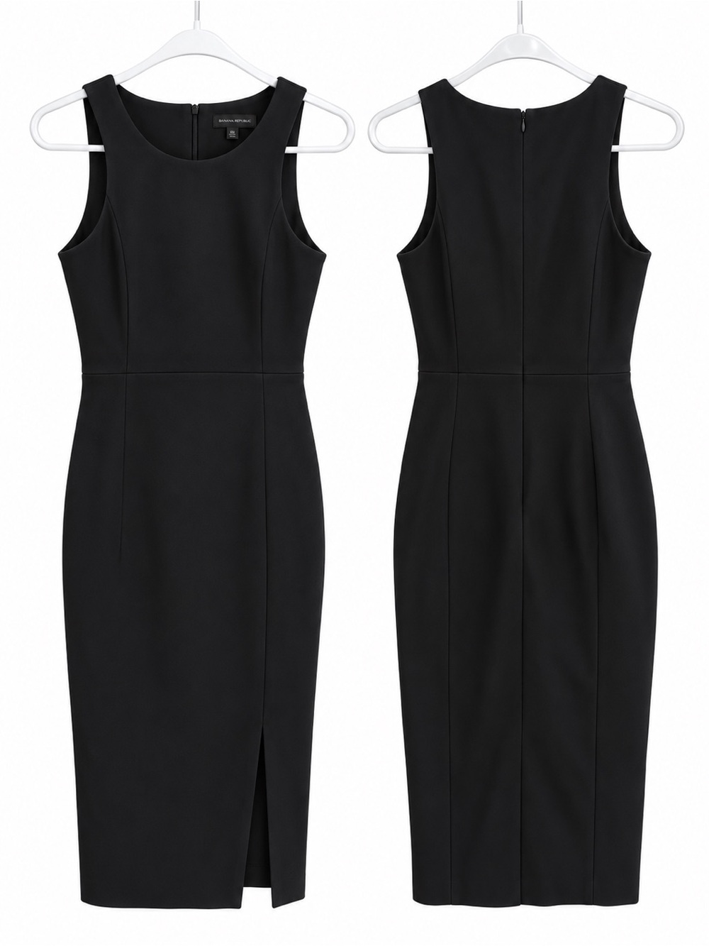 Banana Republic Black Sleeveless Midi Sheath Dress